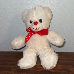 Dan Dee Plush Stuffed Valentines 10”  Teddy Bear with Red Bow